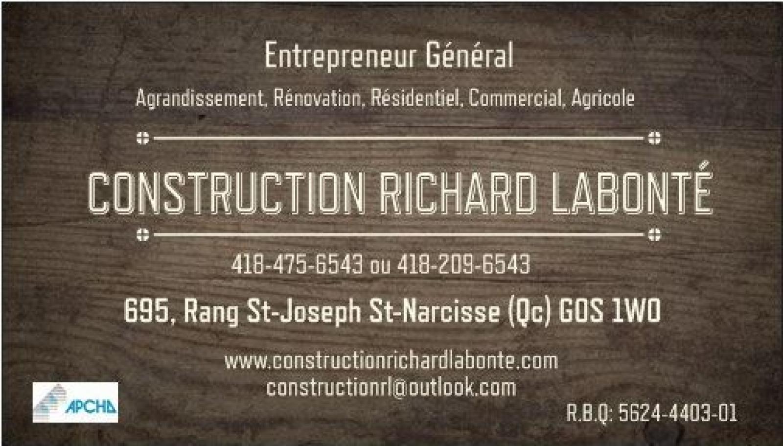 CONSTRUCTION RICHARD LABONTÉ Logo